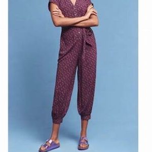 Maeve, Small, navy/purple jumpsuit.